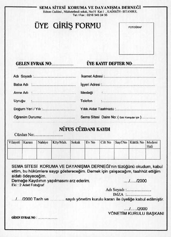 Üye Giriş Formu